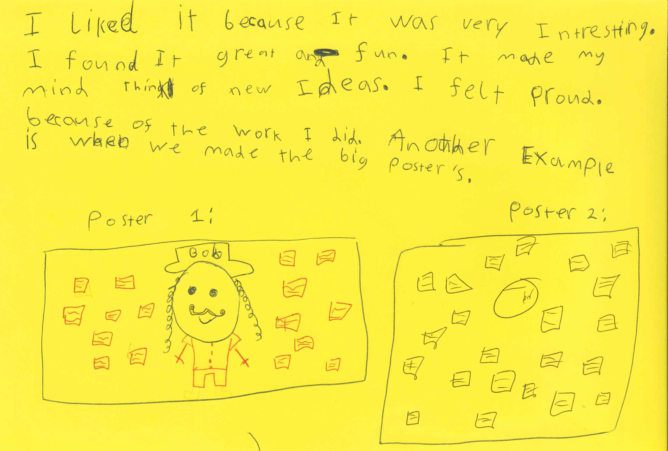 Child's drawing about enjoying the workshop